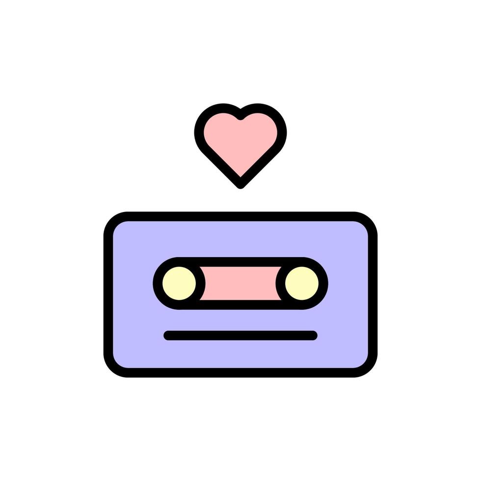 Cassette, heart vector icon