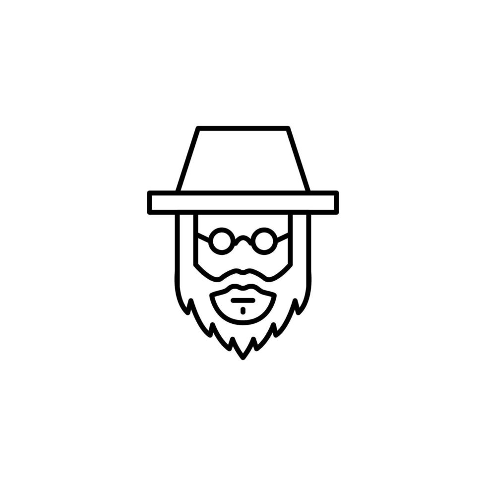 Rabbi, beard, Jew vector icon