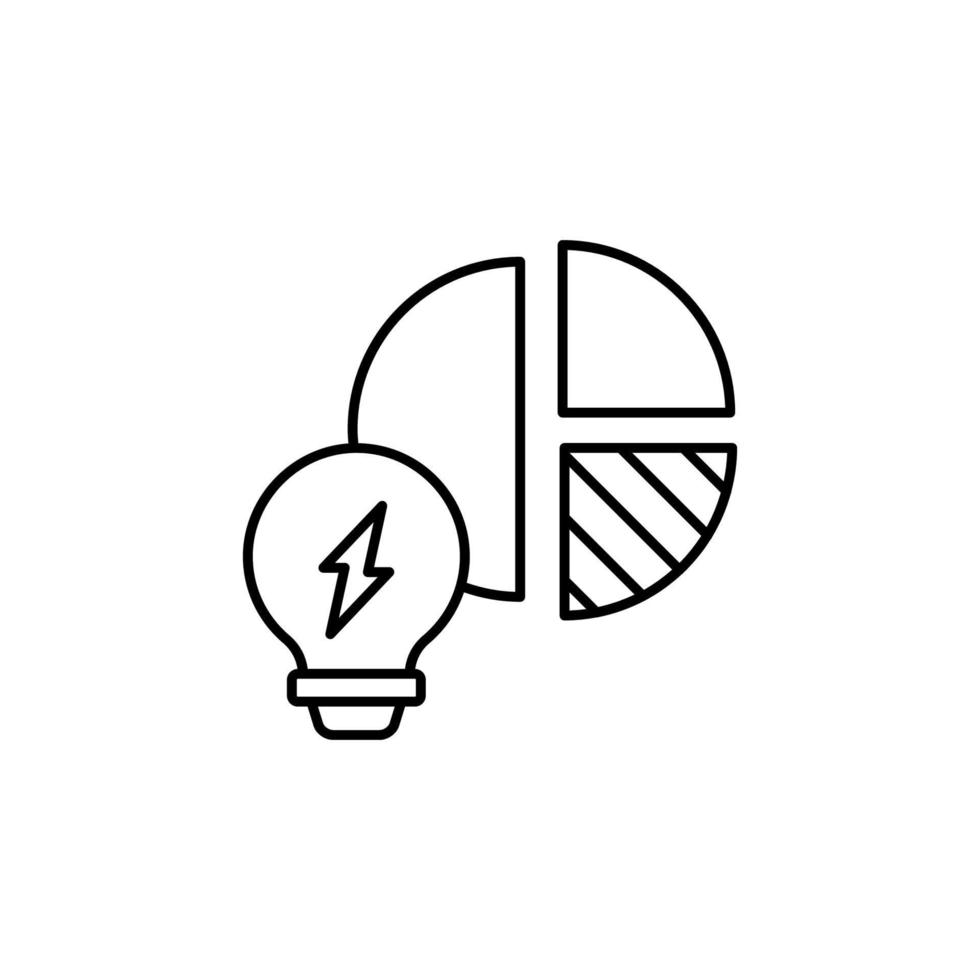 Analytics, energy, chart, bulb vector icon
