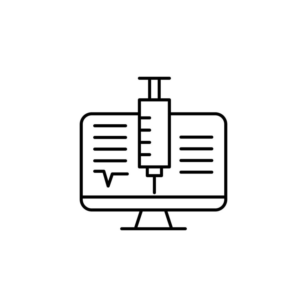Monitor, syringe vector icon