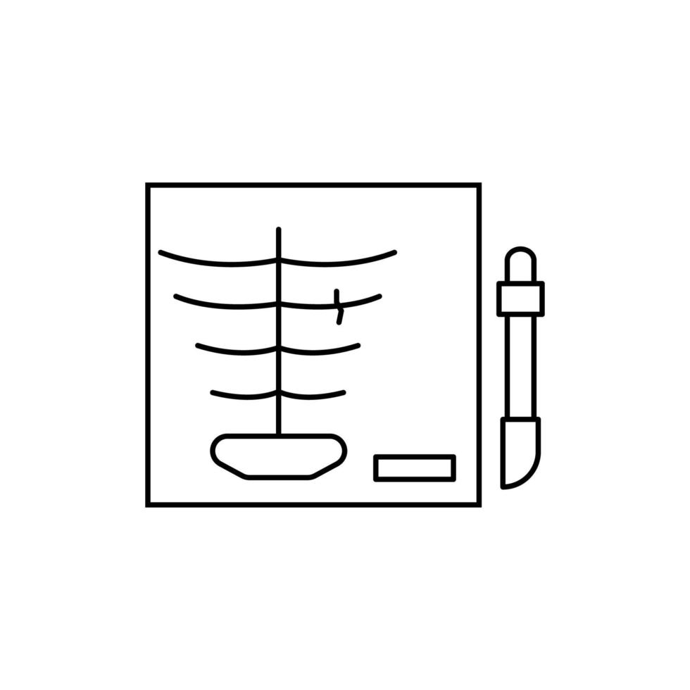 Monitor bone rib vector icon