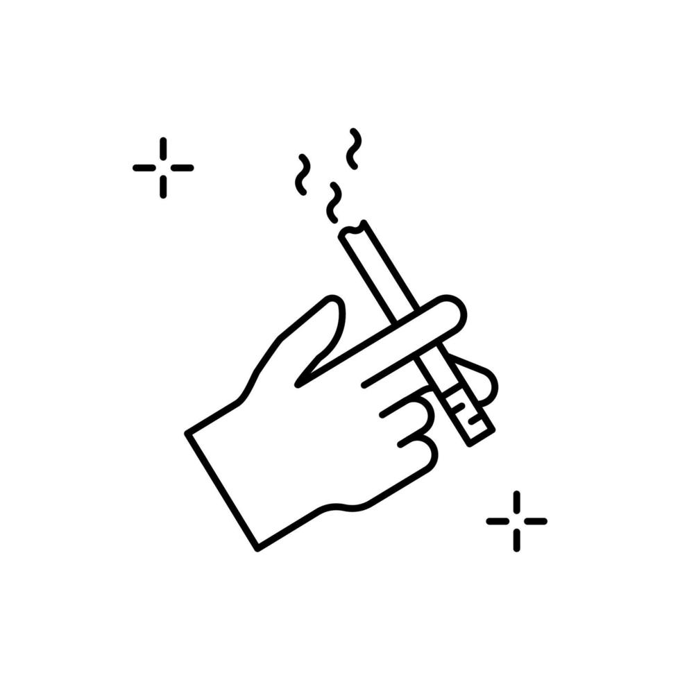 Smoking, hand, cigarette, addictions vector icon