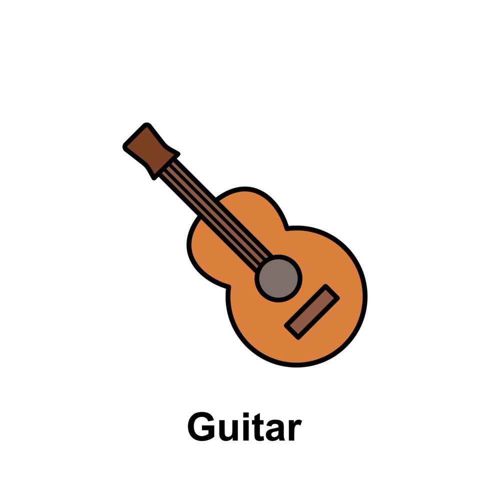 guitarra, instrumento vector icono