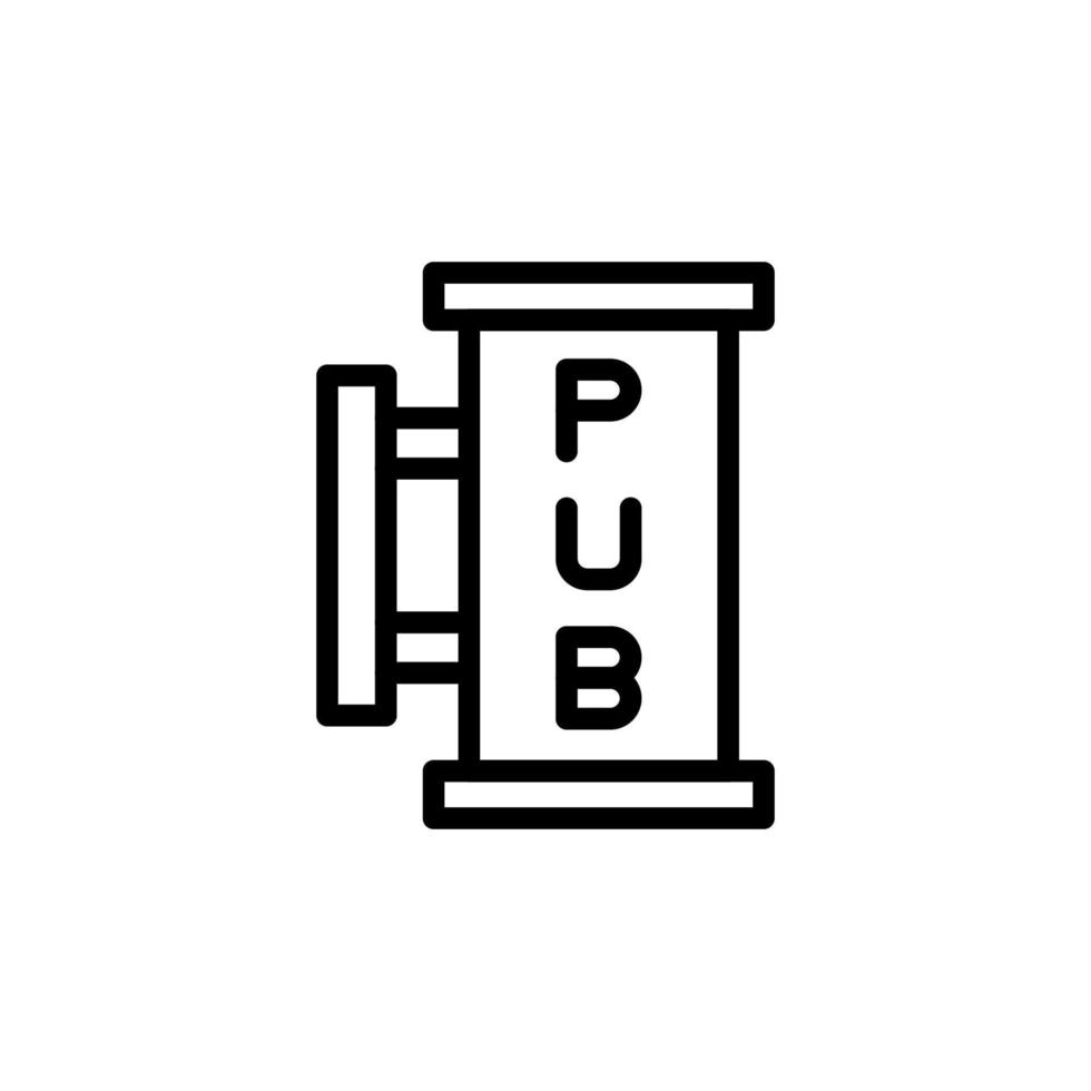 pub, firmar, cerveza vector icono