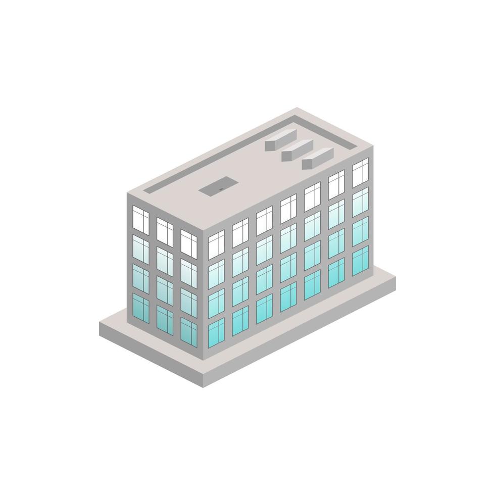 isometric office building vector icon