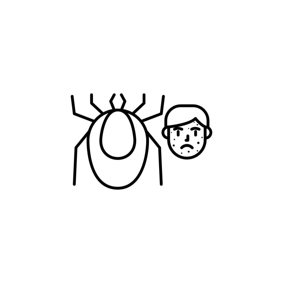 Mite, allergic face vector icon