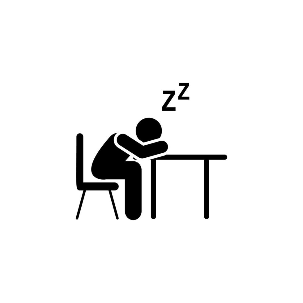 Tired, student, sleep vector icon