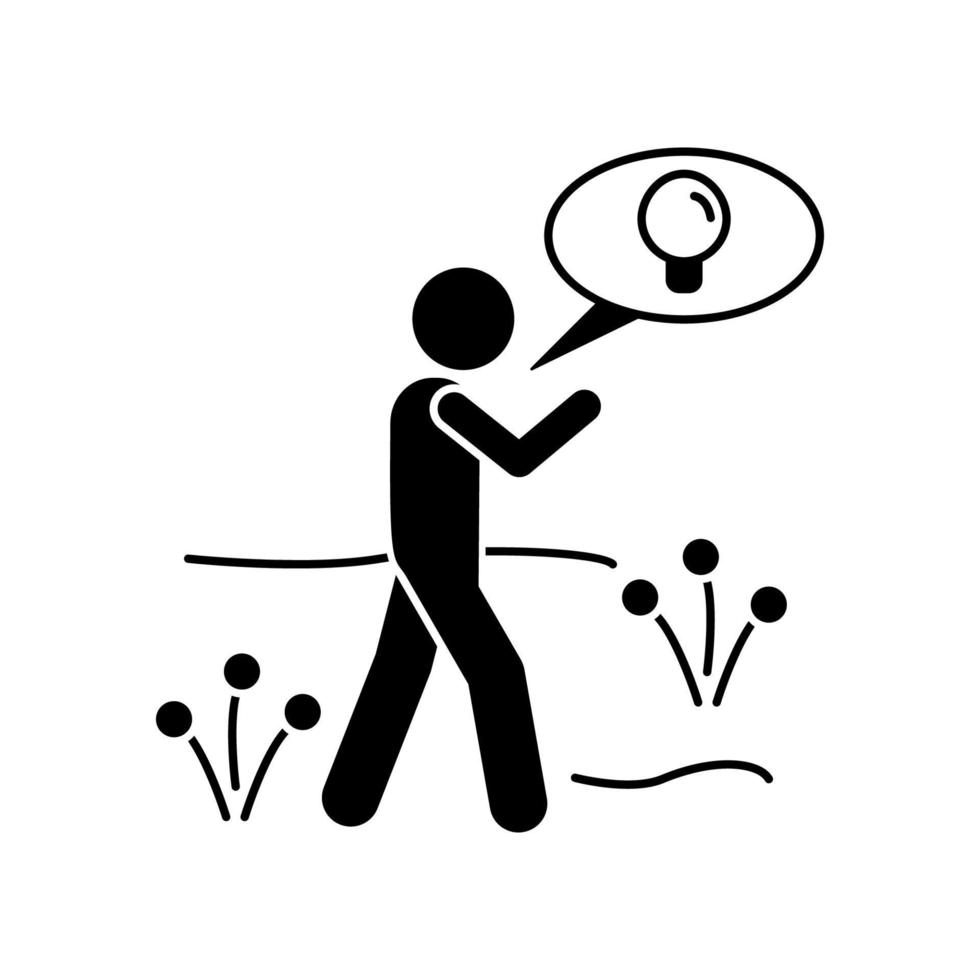 Walk, idea, man vector icon