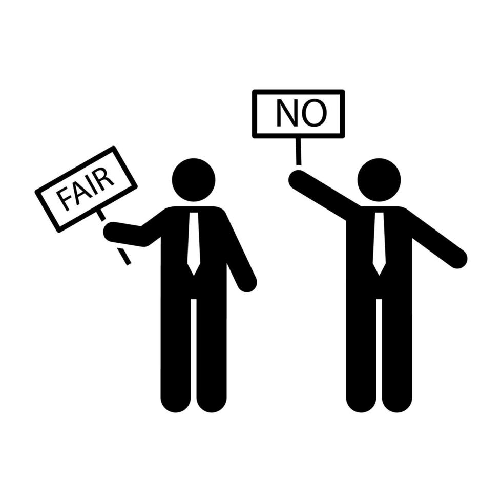 Pictogram of placard, mans, holding vector icon