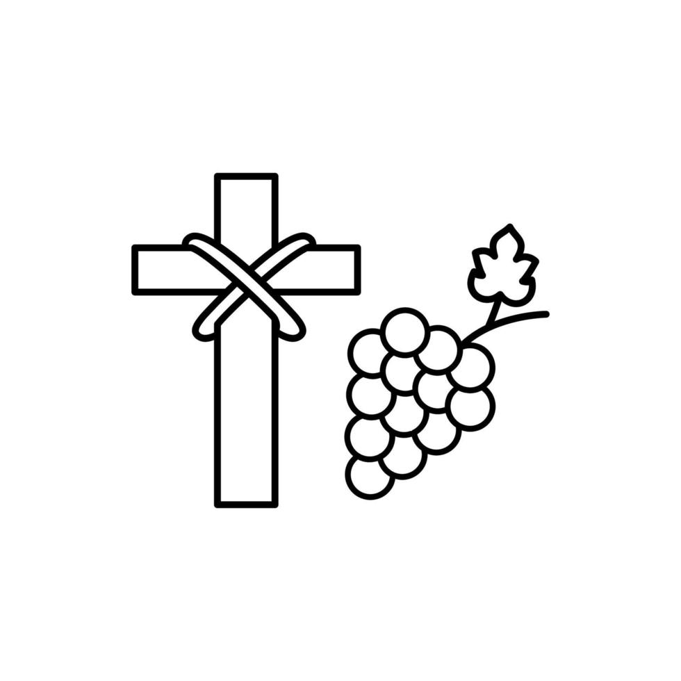 uvas, fruta, cristiandad vector icono