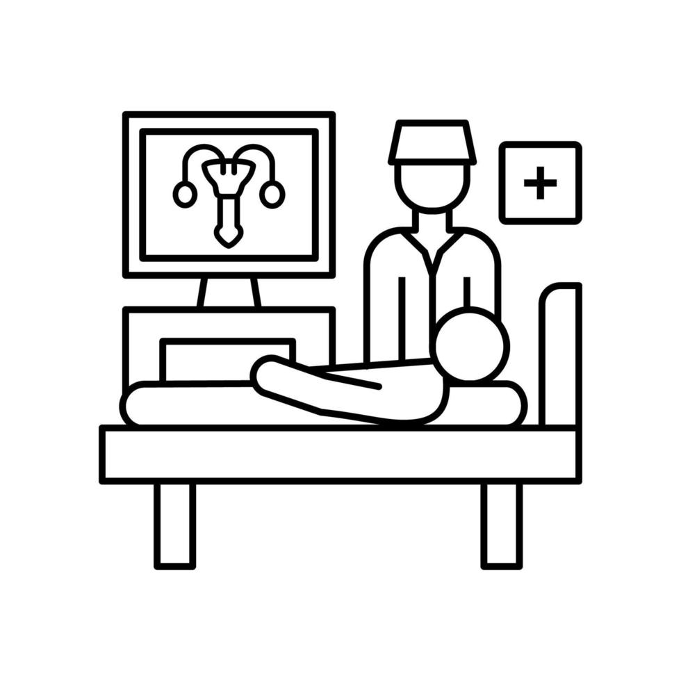 Diagnostic sonography urethra vector icon