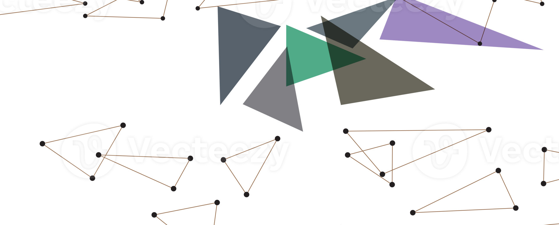 Low poly, Polygonal technological elements on a transparent background, Polygonal network system connect lines and colorful triangle background template. png
