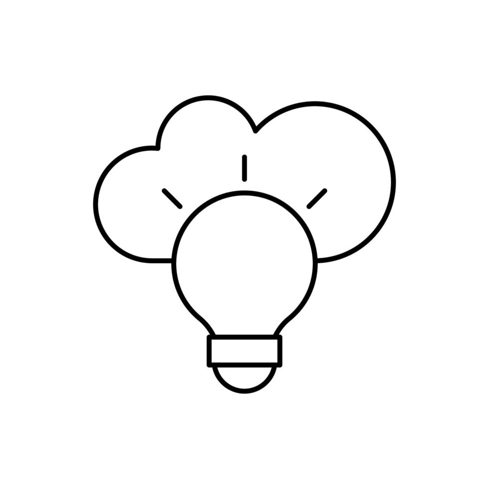 Cloud computing, bulb, SEO vector icon