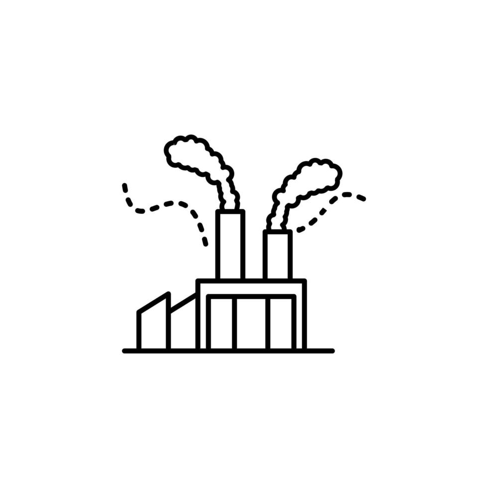 air pollution, factory vector icon