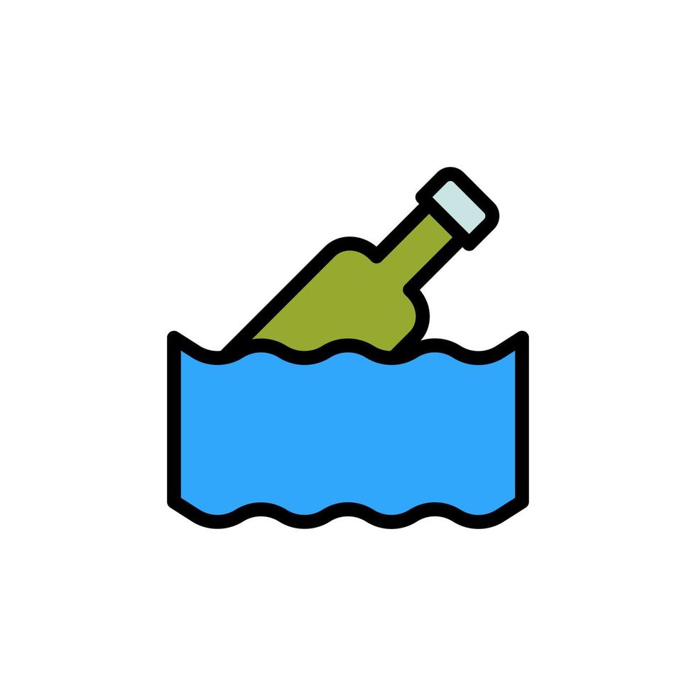 Bottle, plastic, ocean vector icon