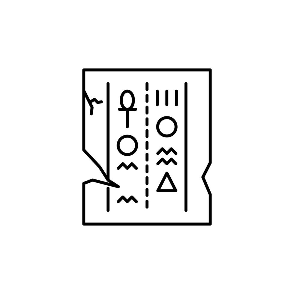 papyrus, hieroglyphs vector icon