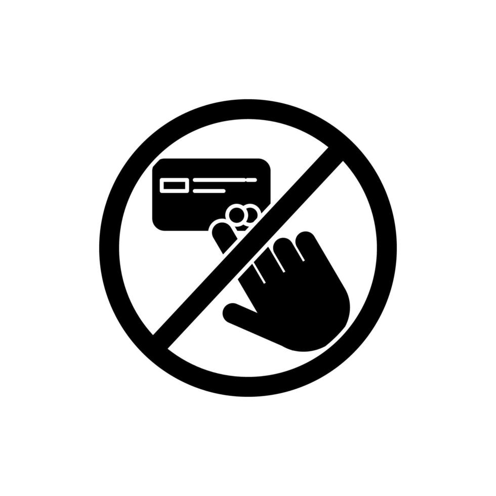 do not touch, credit card vector icon