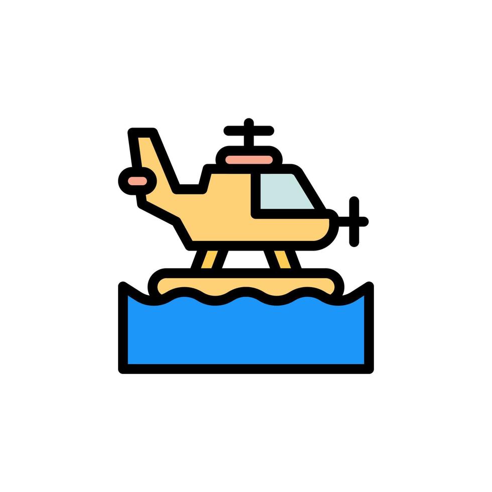 Helicopter, ocean vector icon
