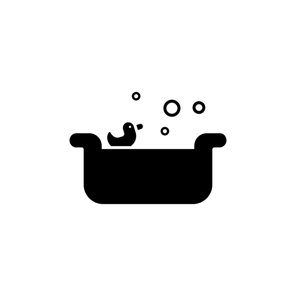 Bathtub, shower, duck, toy vector icon