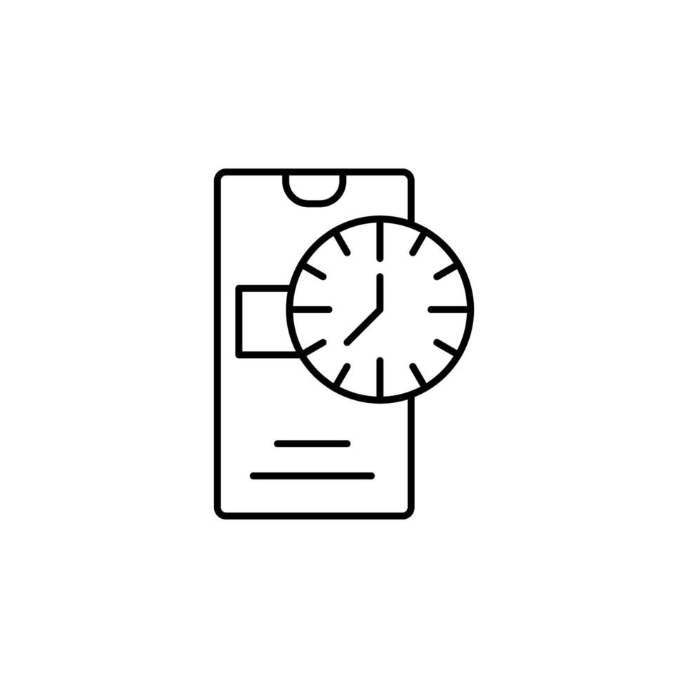 Smartphone clock time vector icon