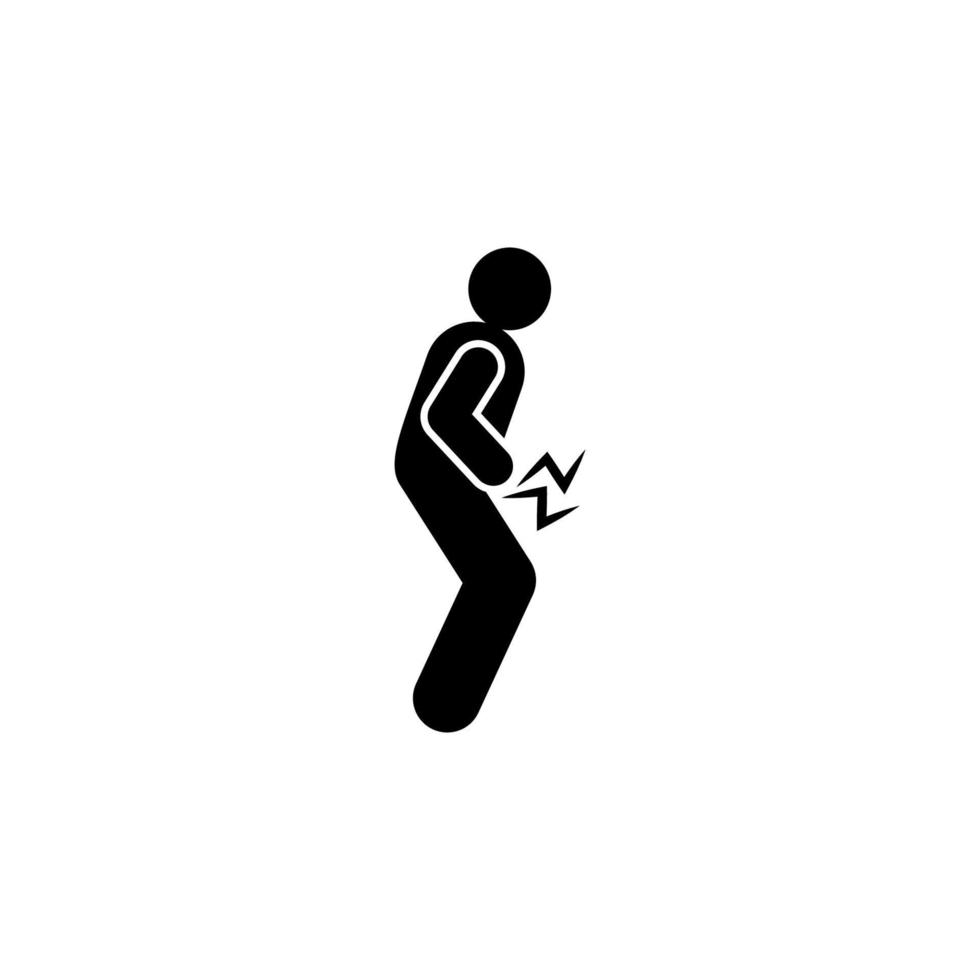 Cramp, pain, stomach, abdomen vector icon