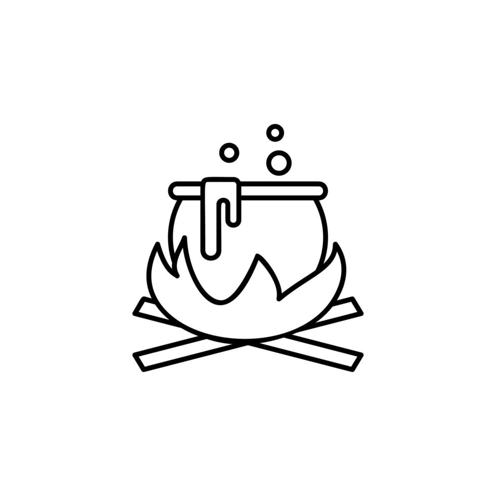 Witch cauldron vector icon