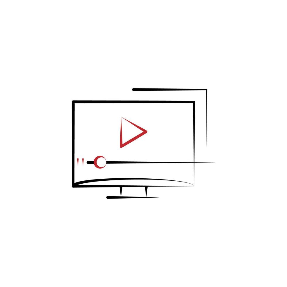 video tutorials 2 colored line vector icon