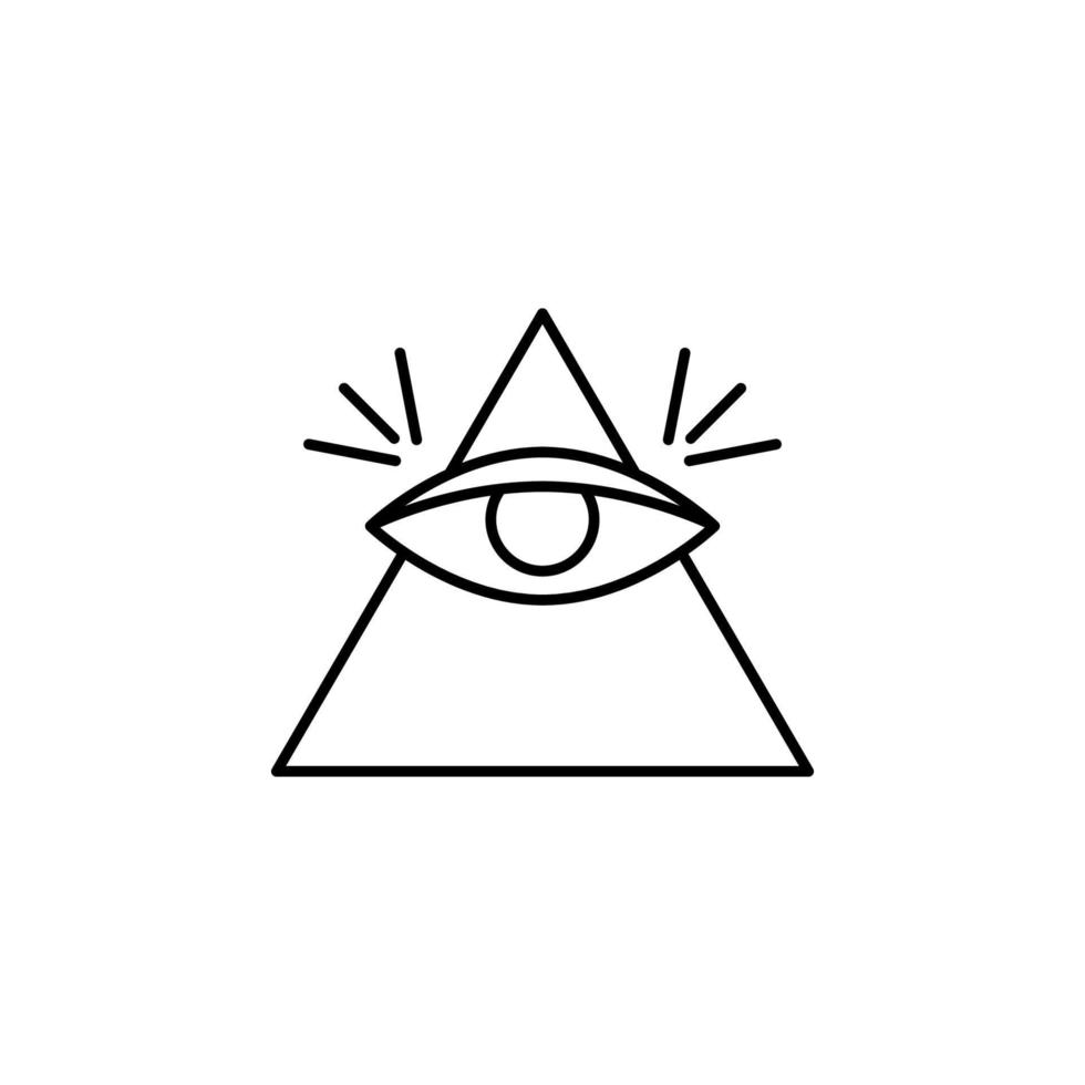 Pyramid, eye, magic vector icon