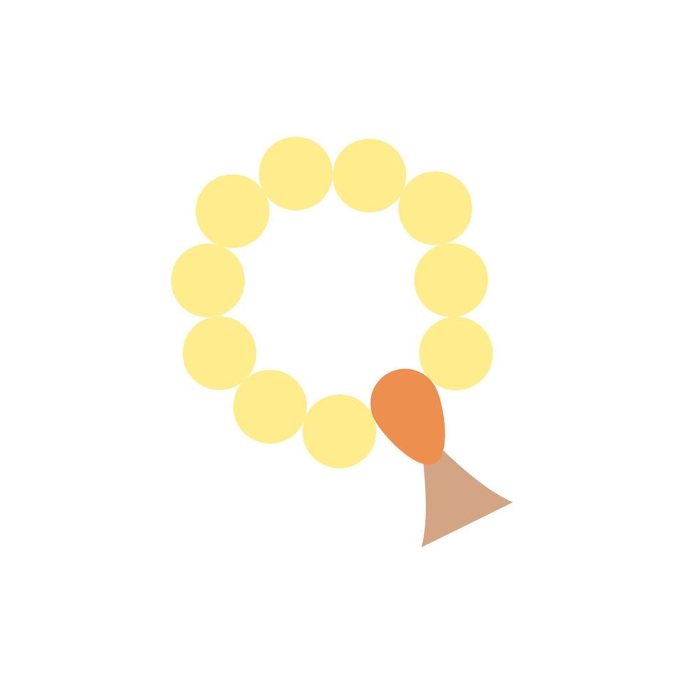 Beads rosary Ramadan vector icon