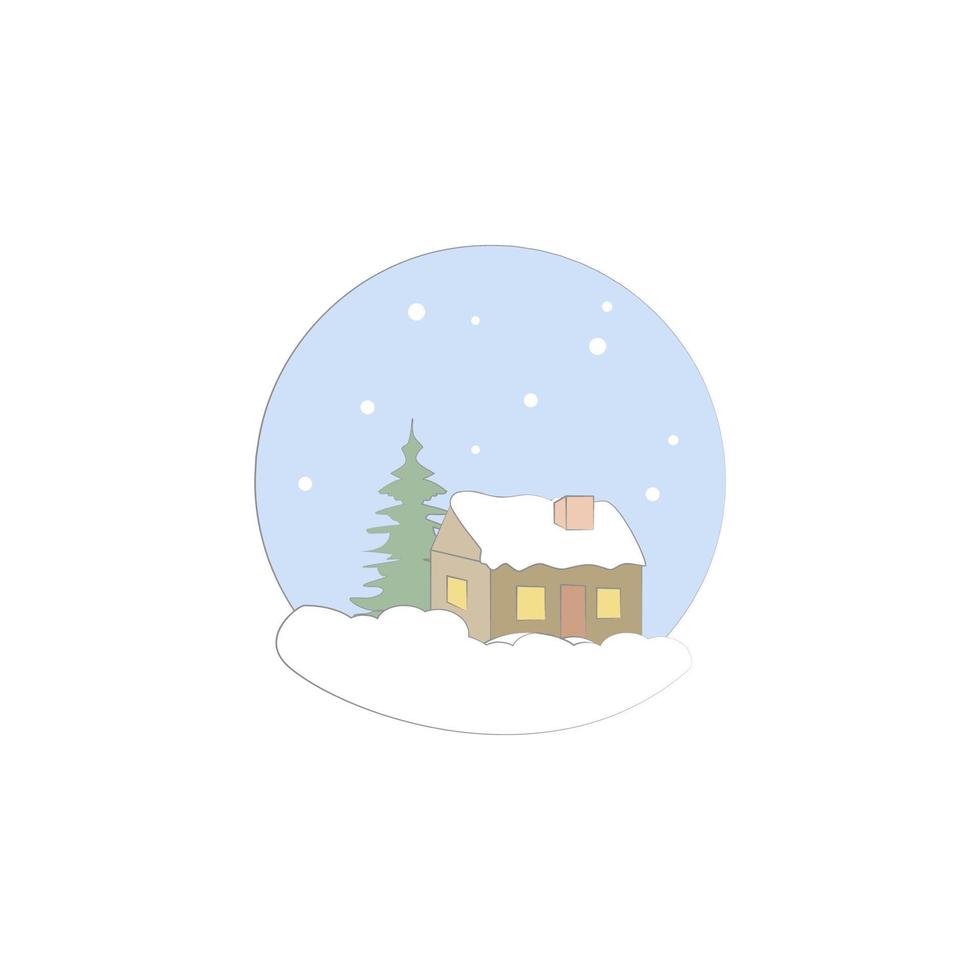 Navidad, casa, invierno vector icono