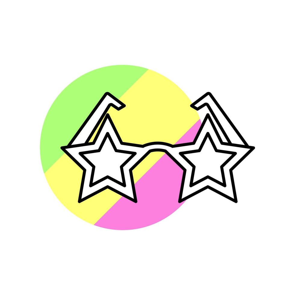 Glasses star vector icon