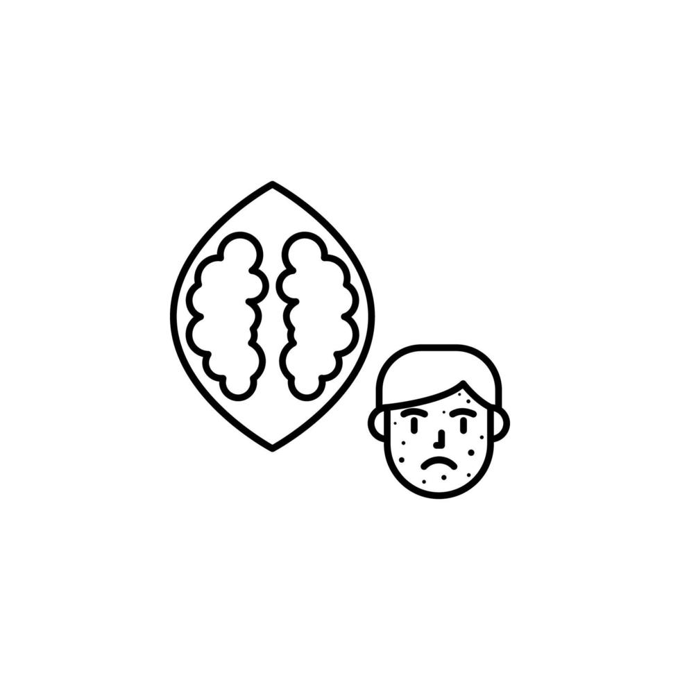 Nut, allergic face vector icon