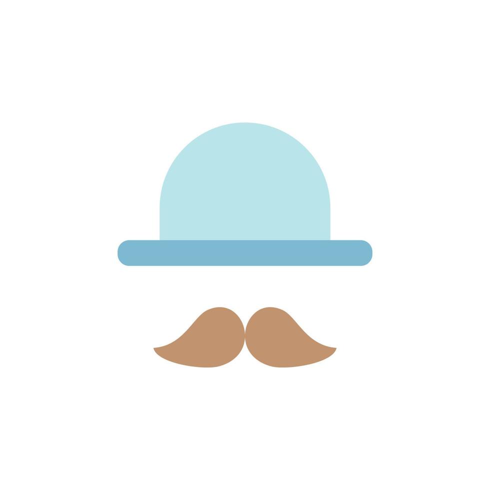 Bigote, sombrero vector icono