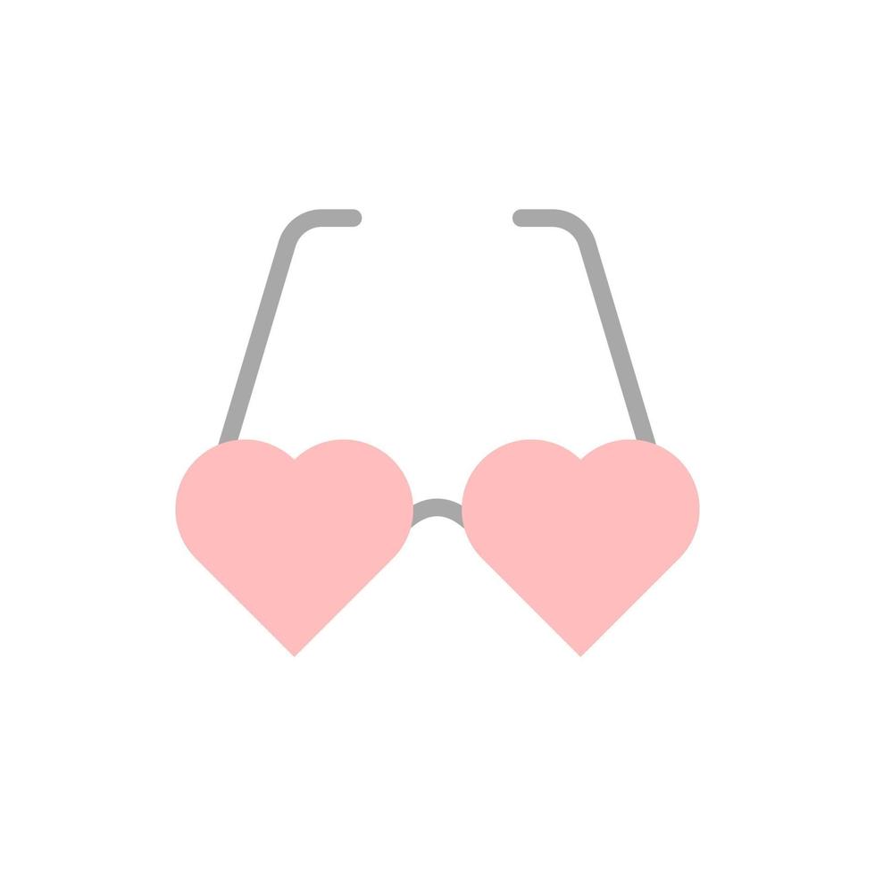 Heart, glasses vector icon