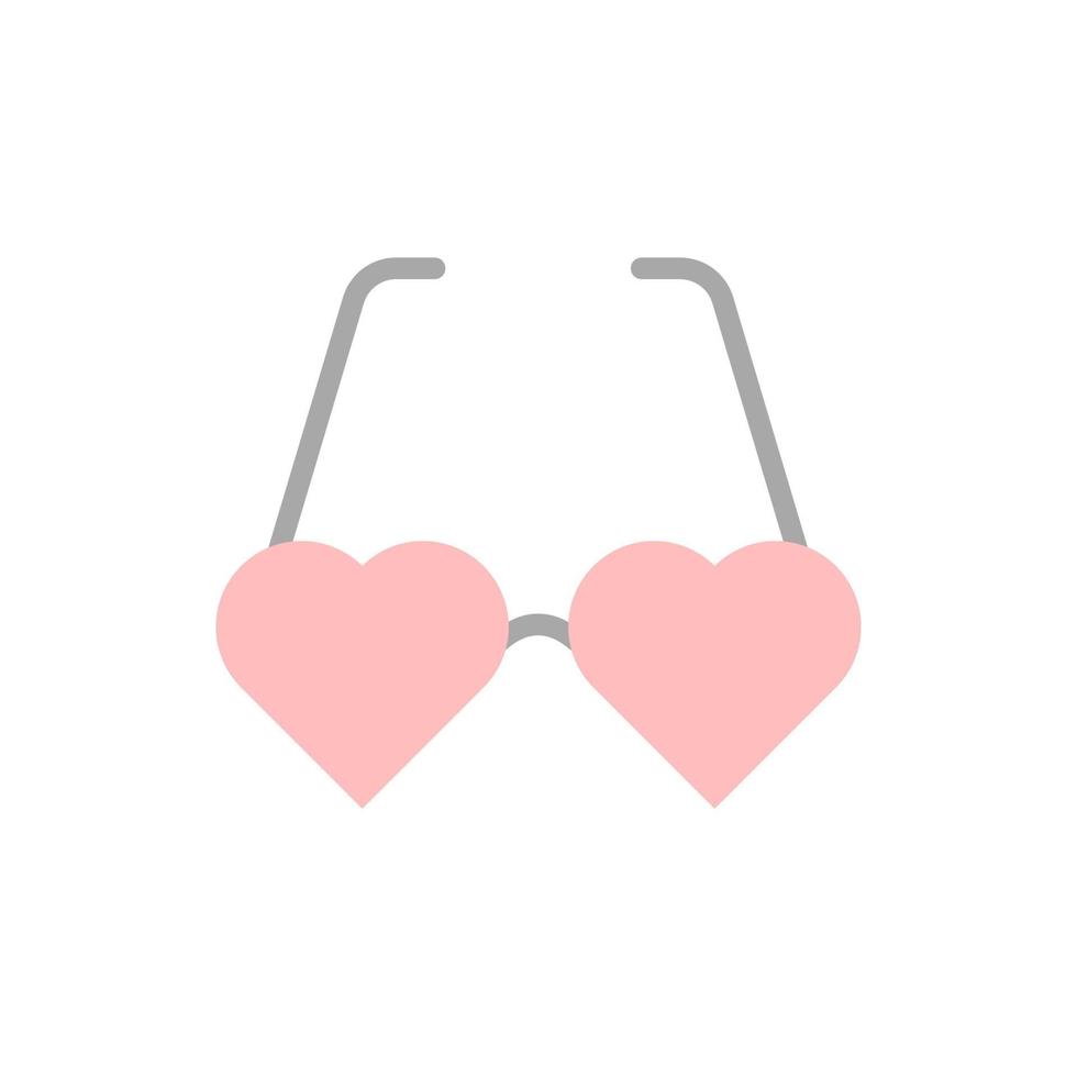 corazón, lentes vector icono