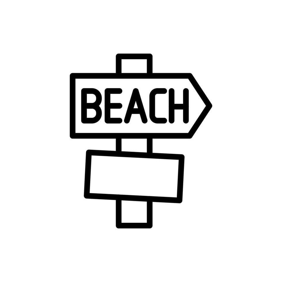 letrero, playa vector icono