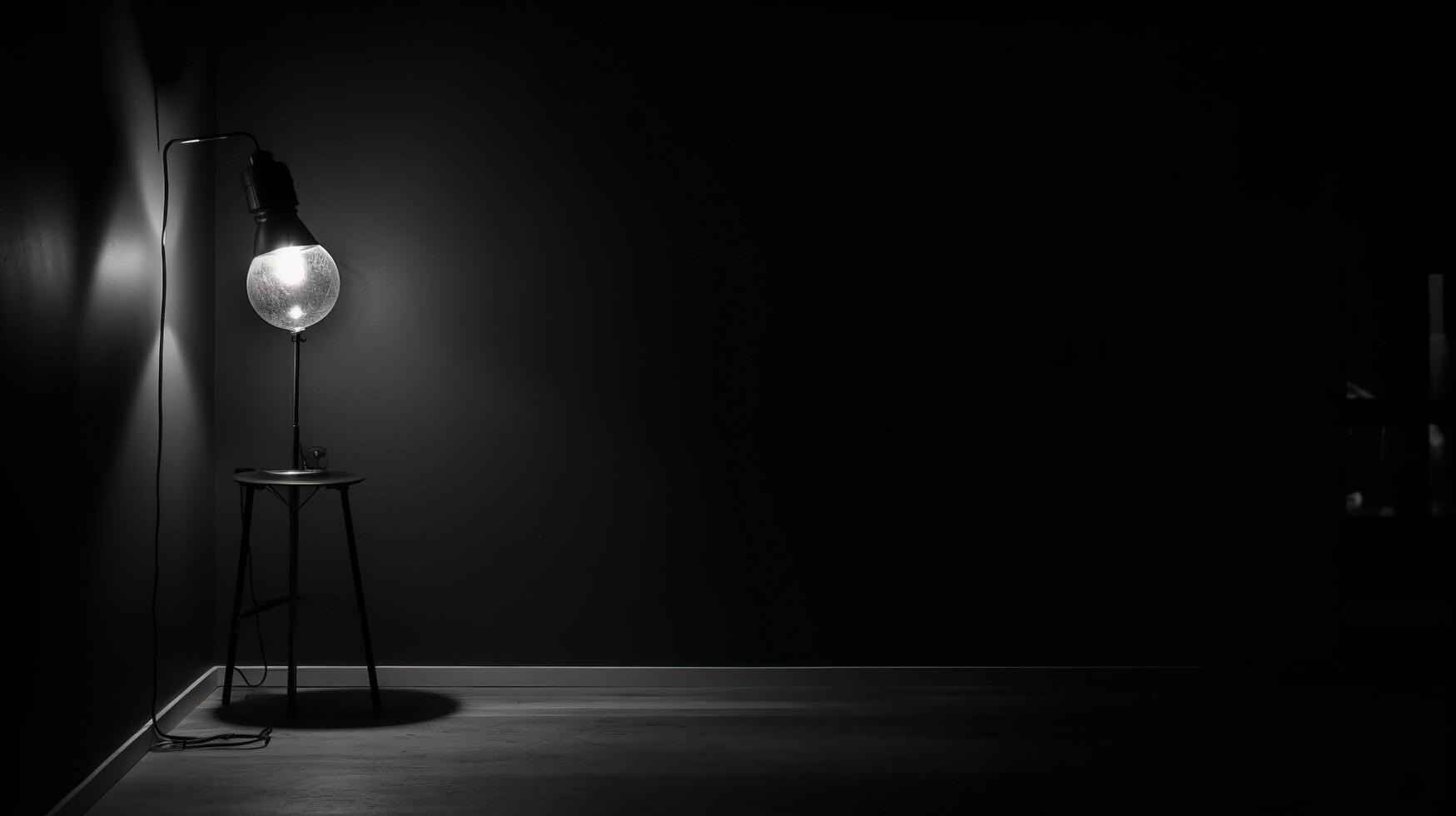 silhouette of a lamp standing in a spotlight photo