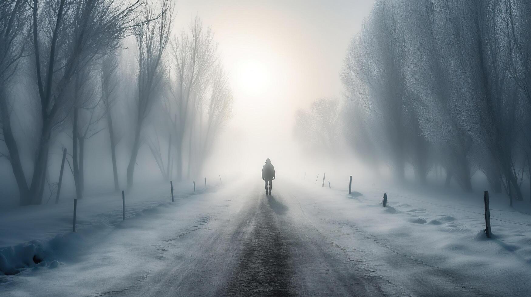 invierno Mañana en el bosque ai generado foto