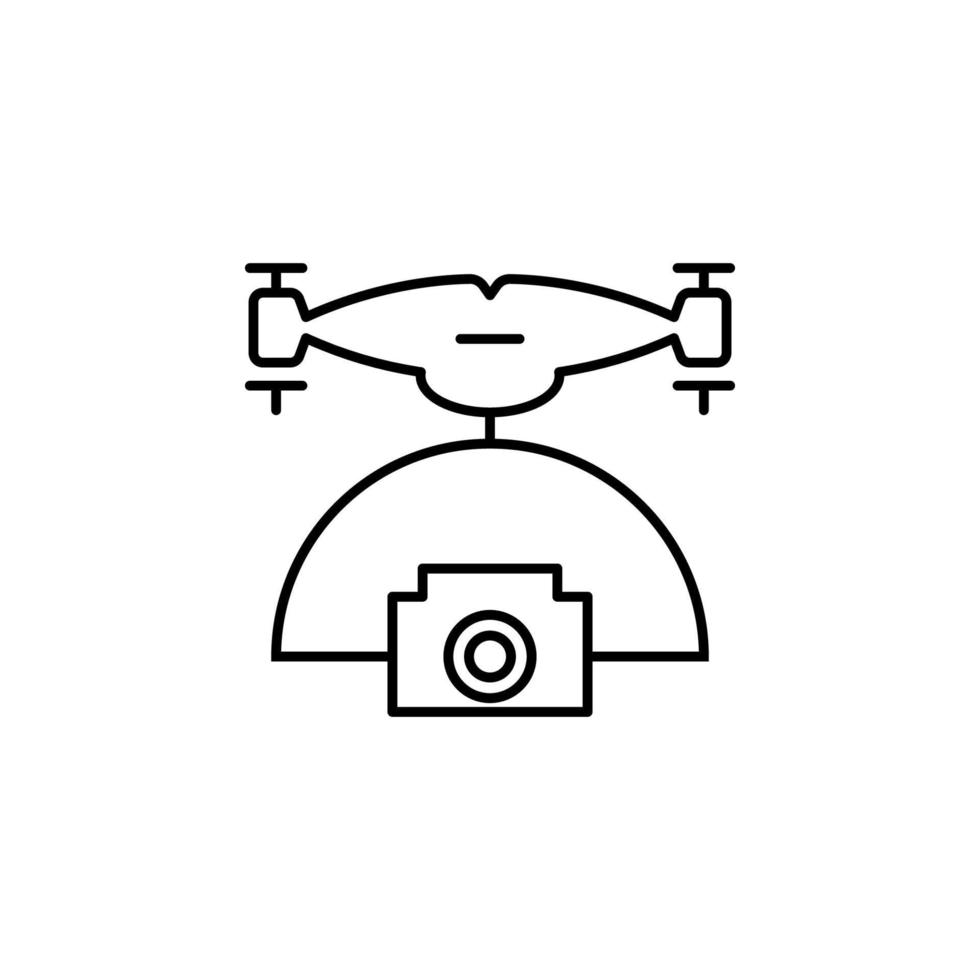 drone with camera field outline vector icon