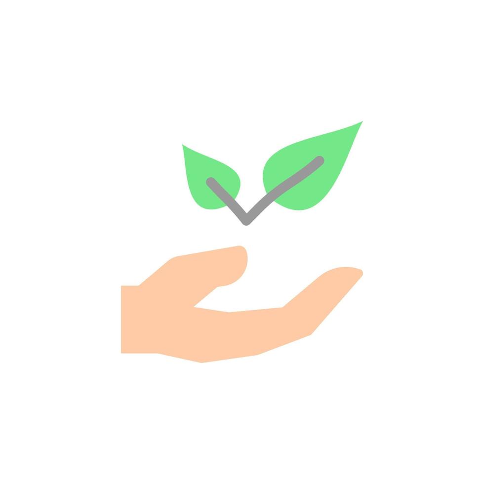 Herbal hand leaf vector icon