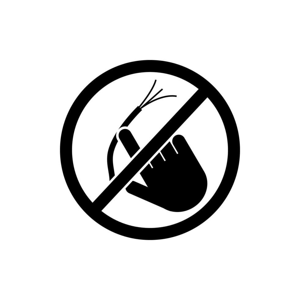 do not touch the cable vector icon