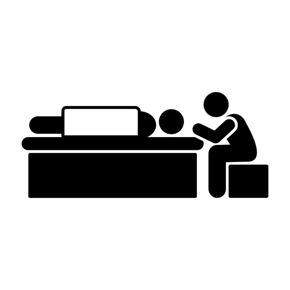 Man funeral bed dead sorrow vector icon