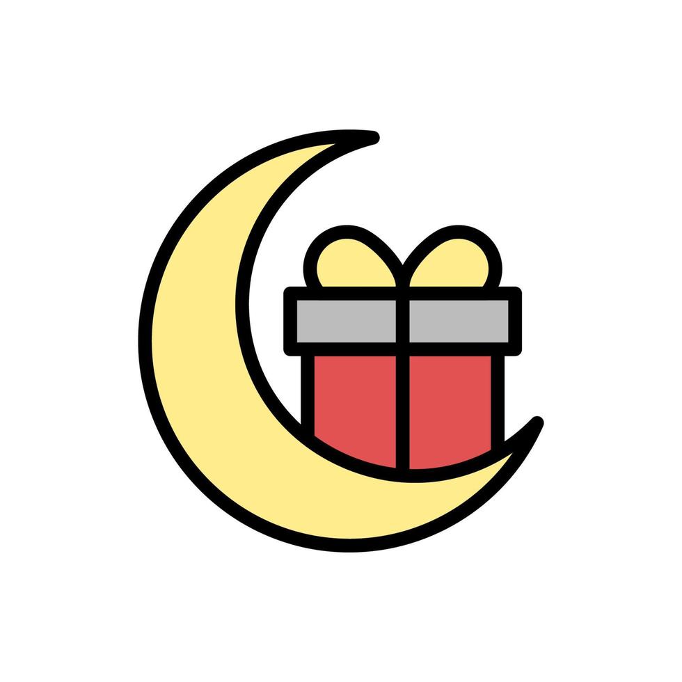 Gift box Ramadan moon vector icon