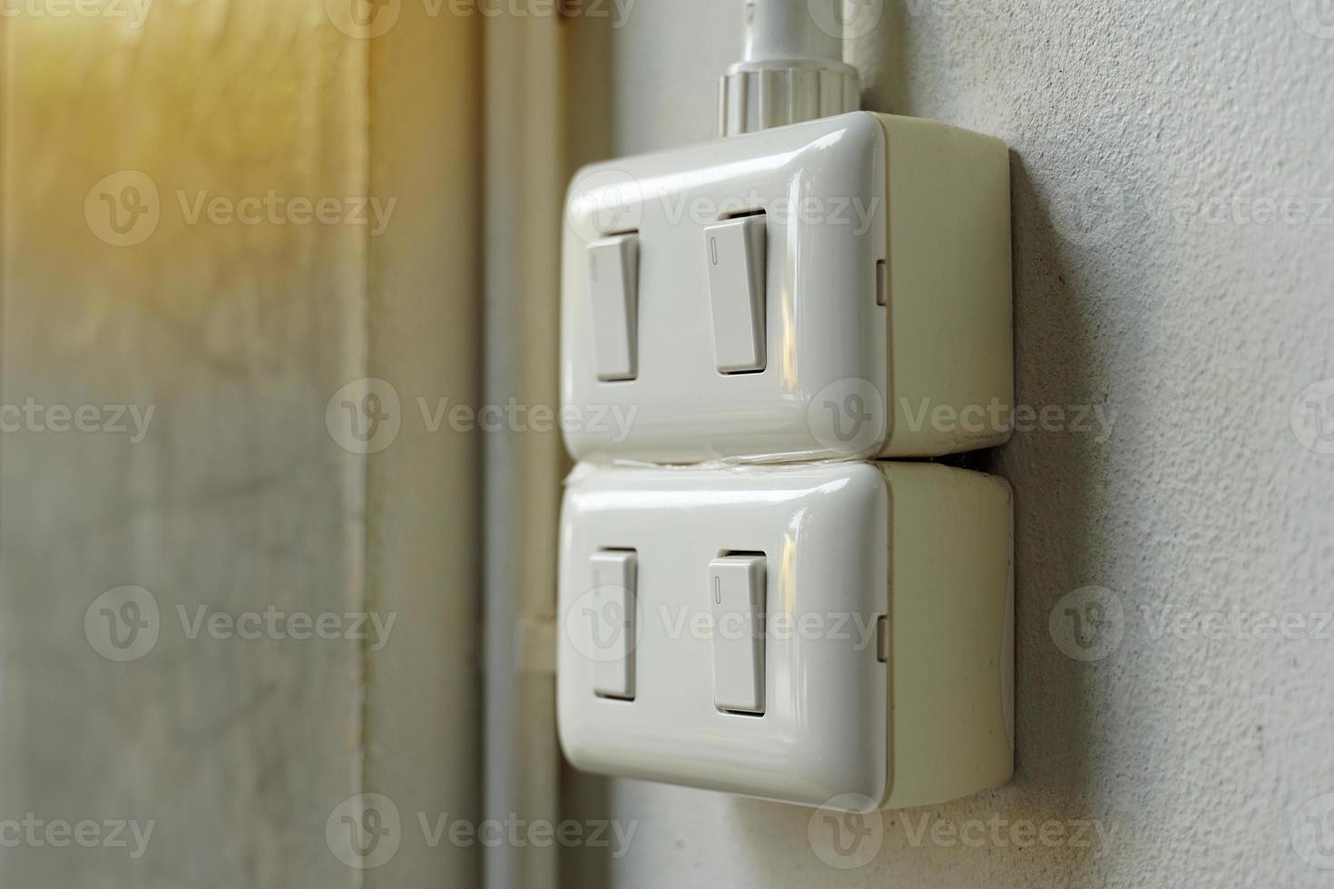 A power switch is an electrical device that controls the supply or cuts off electricity according to the needs of use in the home, office or in various locations.soft and selective focus. photo