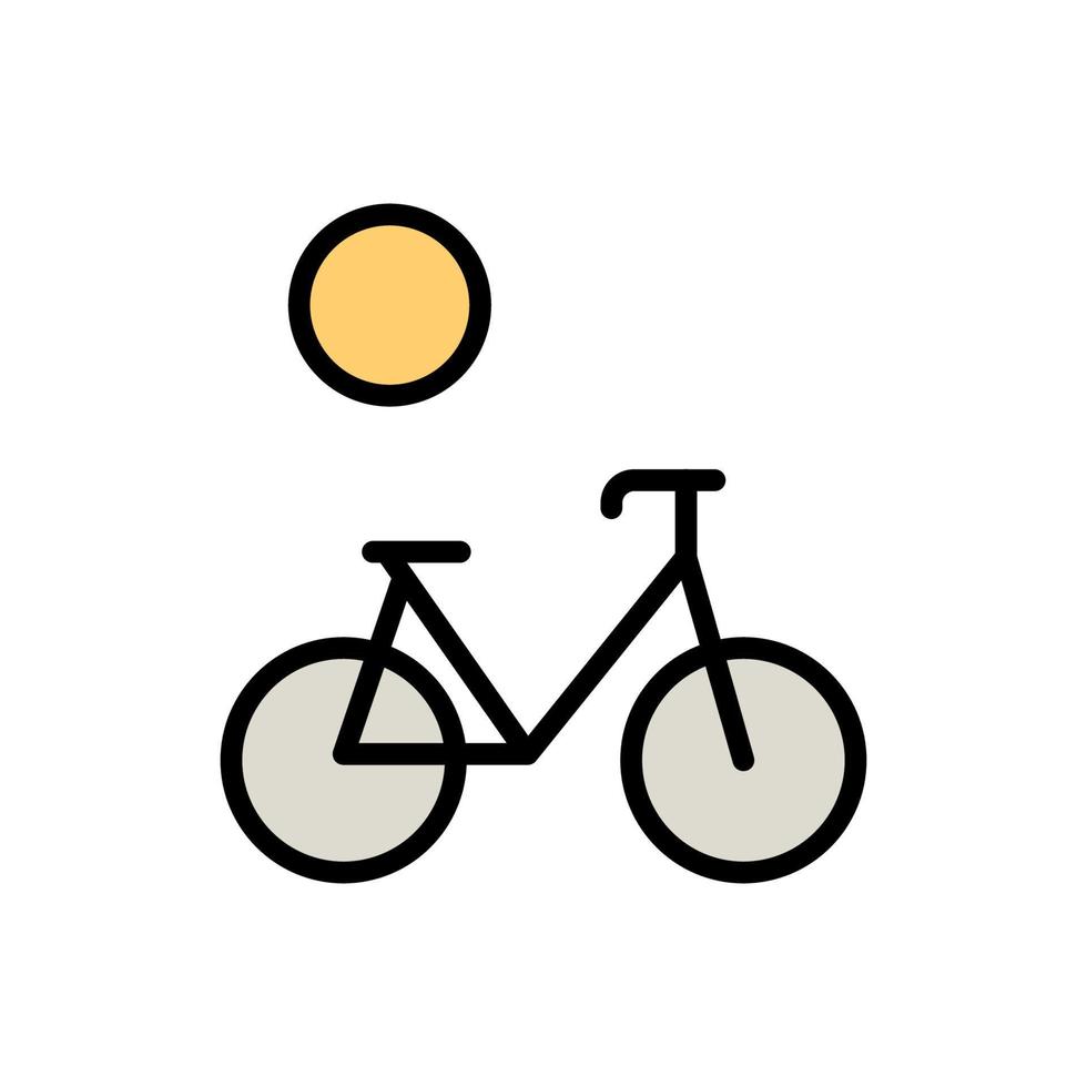 Bicycle, sun vector icon