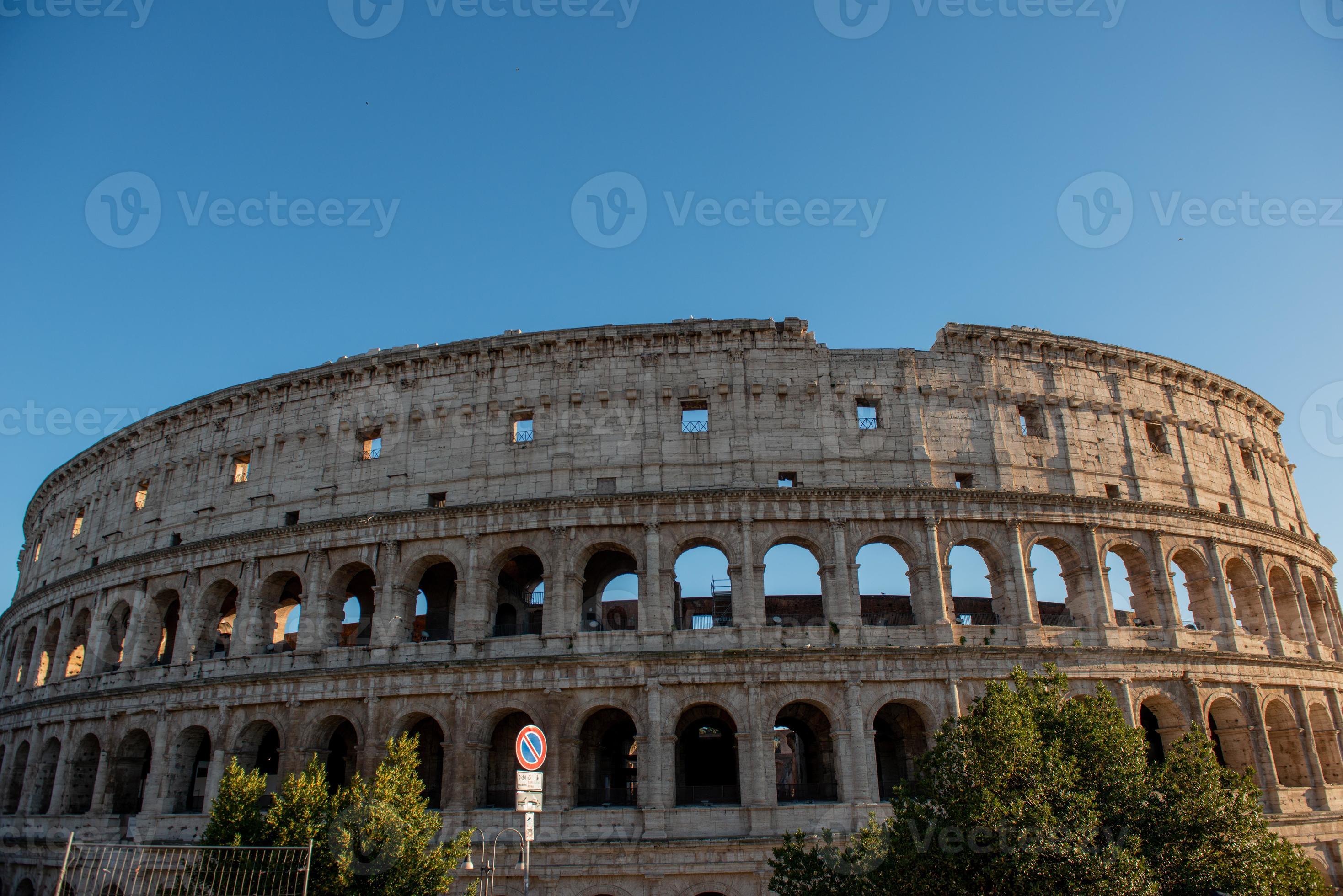 Colosseum, originally known as the Flavian Amphitheater . Located in