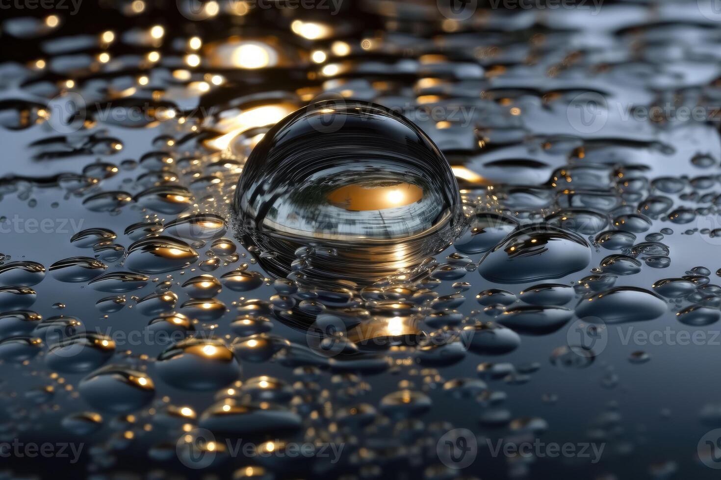 Surface of liquid mercury created with technology. photo