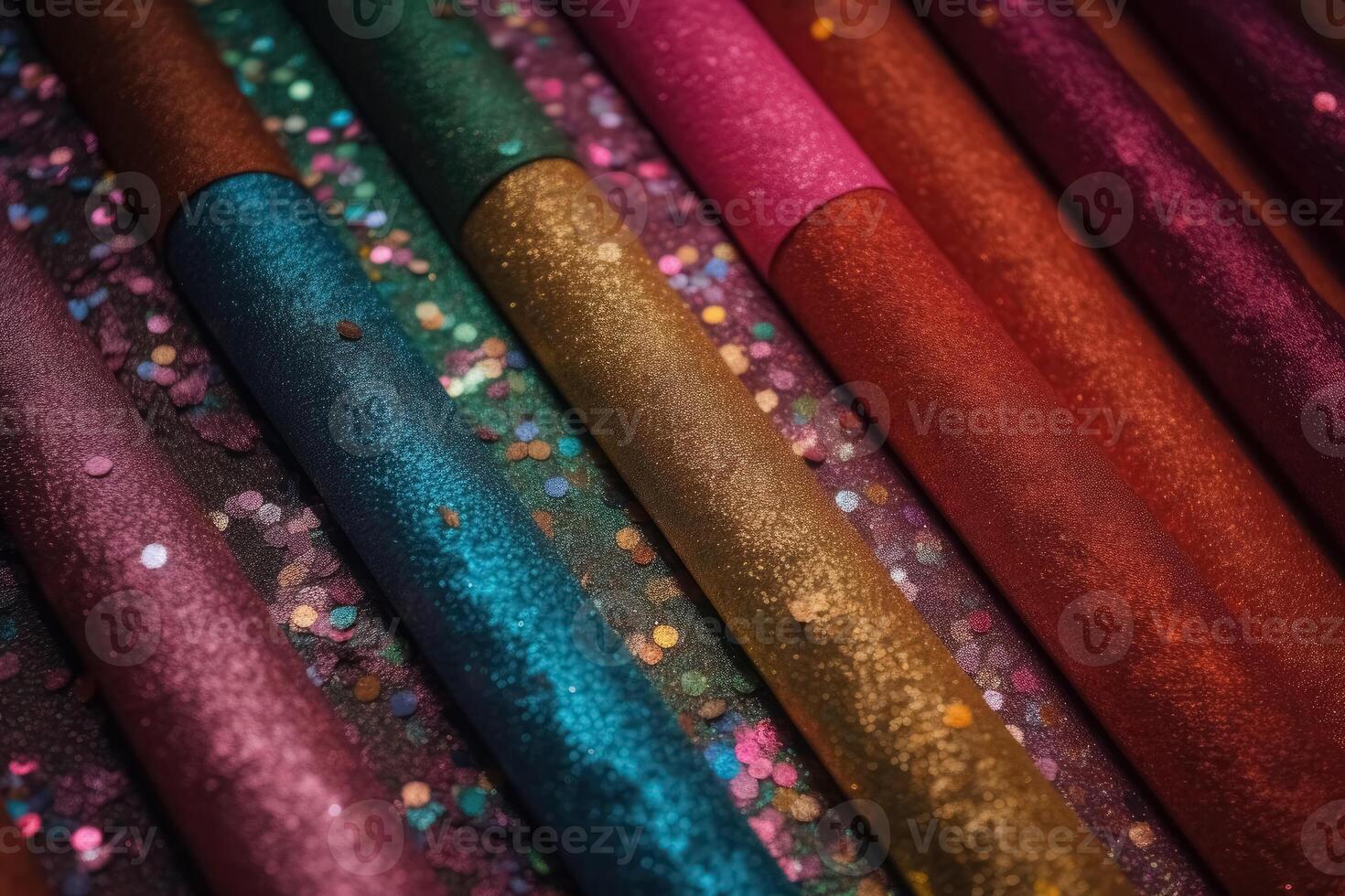 Photo realistic background texture of colourful glittering paper from above created with technology.