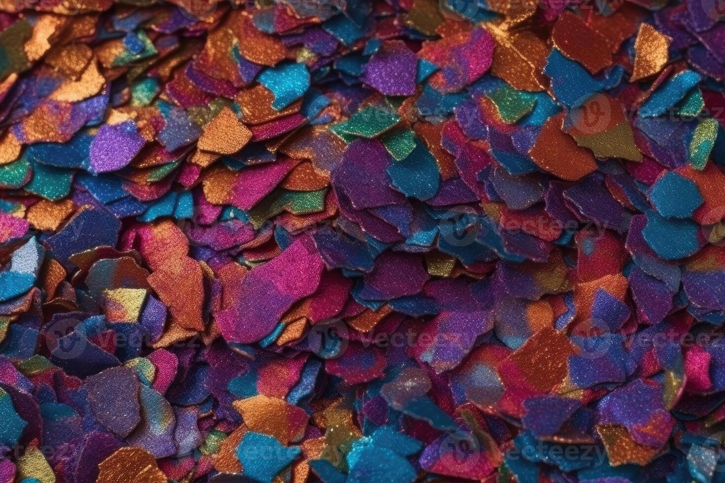 Colourful glittering paper from above created with technology. photo