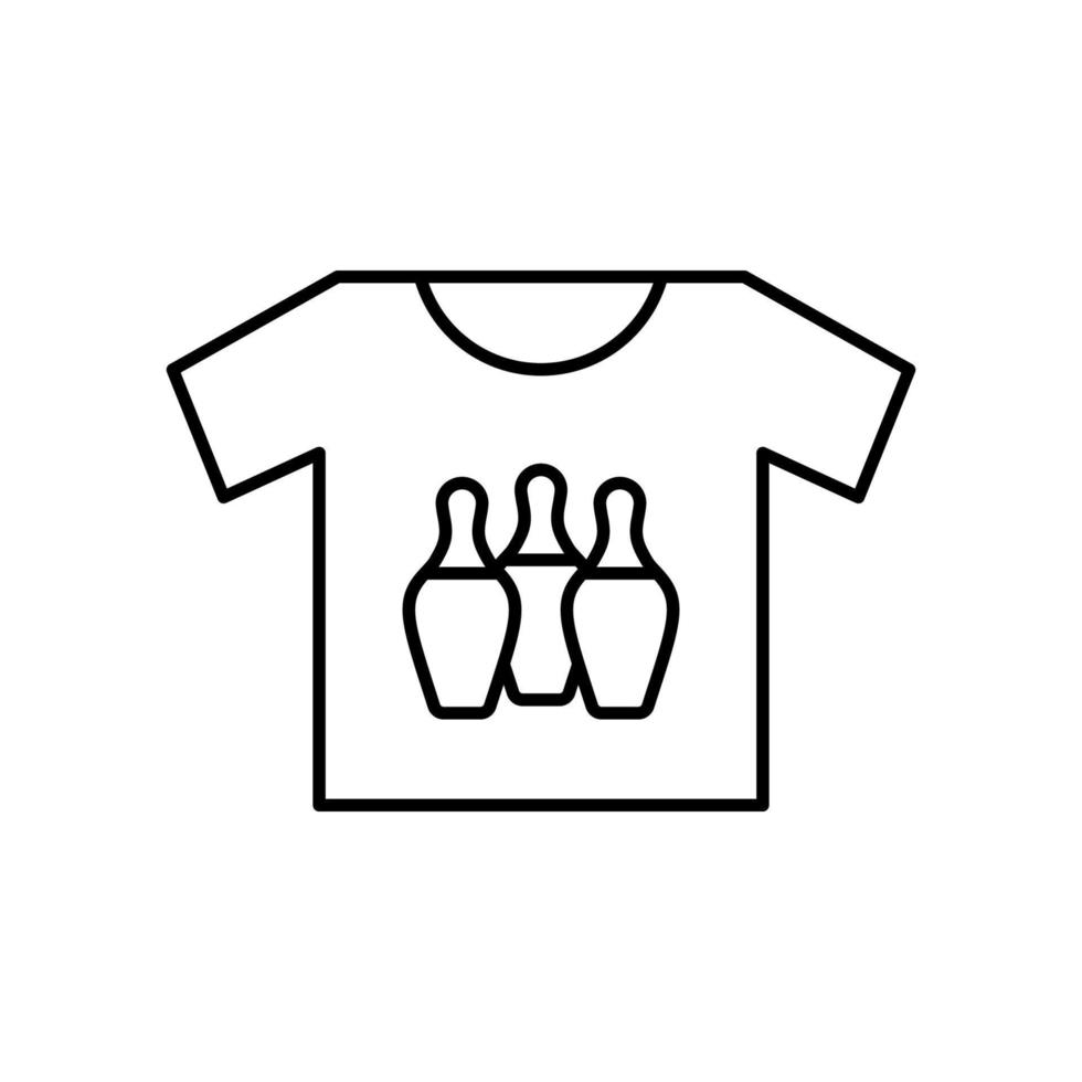 Bowling t-shirt bowling pins vector icon